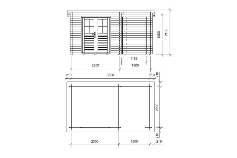 Abri de jardin bois Katy - 4,44 + 3 m² - Prix d'usine – Image 5