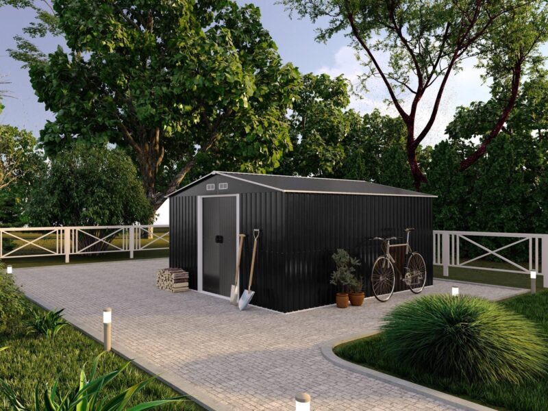 Abri de jardin en acier galvanisé gris 12,5 m² - Prix d'usines – Image 2